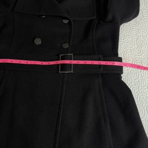 Babaton Black Double-Breasted Trench Coat Wool and Cashmere blend Large - Picture 9 of 16